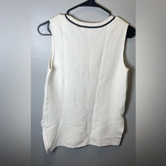 Athleta Women's On The Town Ribbed White Sleeveless Sweater Vest Tunic Size M - Picture 6 of 6